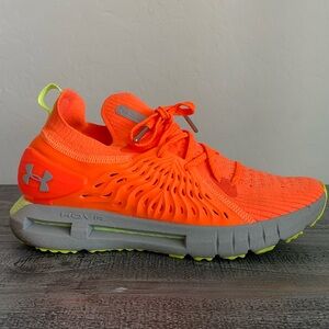 Mens orange Under Armour shoes size 8.5. Gray and lime green accents